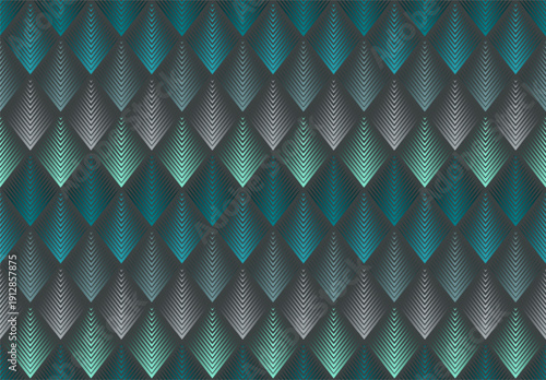 Rhombus shapes repeating motifs vector harmony. Layered arrows create movement. Digital modern ornament enhances surfaces. Modular tiles enable looping.