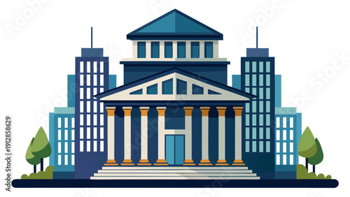Illustration of a grand building representing a government or judicial institution Vector
