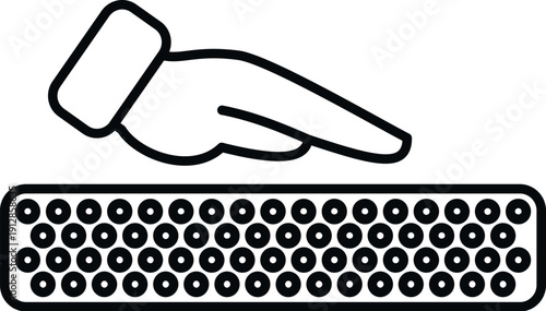 Hand pressing down on a mattress or foam layer showing softness and pressure