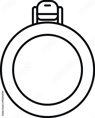 Round metal hip flask icon representing portable alcohol container