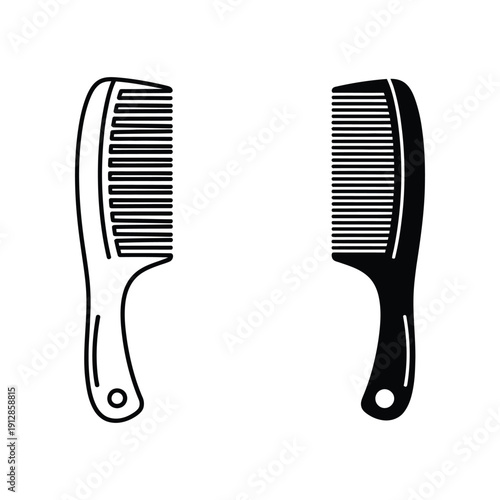 Black and white illustration of two different types of hair combs
