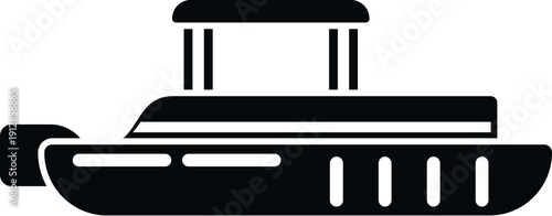 Motorboat icon illustrating a marine vessel for travel and recreation