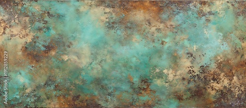Vibrant turquoise and rust abstract background with dynamic textures