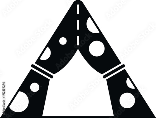 Black and white illustration of a wigwam play tent for kids