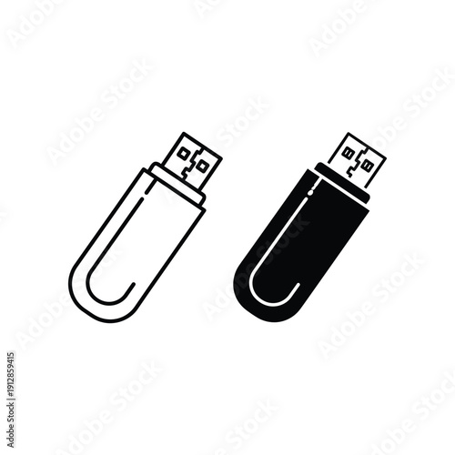 Two usb flash drives shown in contrasting colors for visual comparison