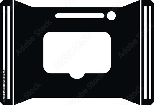 Wet wipes package icon illustrating sanitation, cleanliness, and personal care
