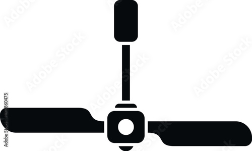 Ceiling fan silhouette rotating providing air conditioning and comfort