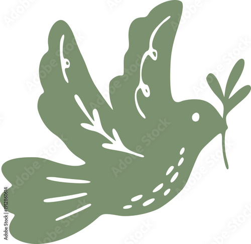 Dove of Peace for First Communion Illustration Hand drawn