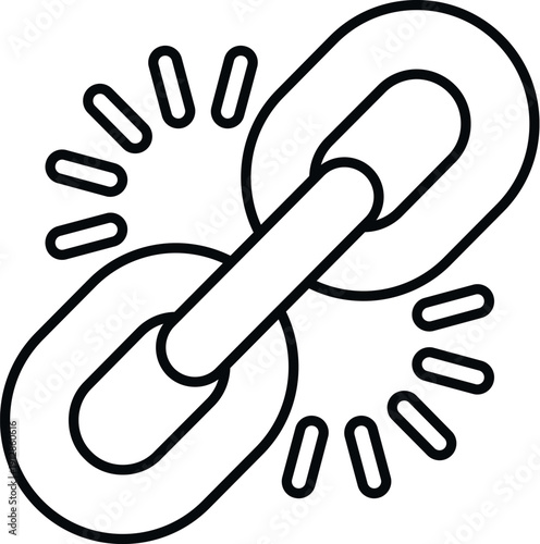 Chain links connecting, symbolizing unity, strength, and digital hyperlinks