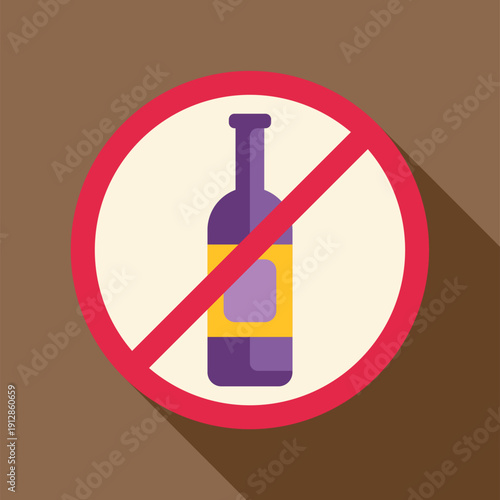 No alcohol sign prohibiting liquor or alcoholic beverages