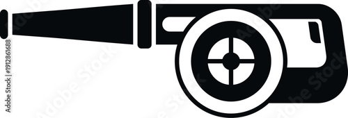 Fire hose nozzle presenting a simple black and white icon