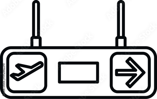 Airport sign providing flight departure and gate direction for travelers