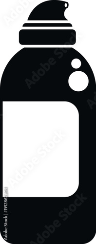 Shaving foam pump bottle dispenser with blank label on a white background