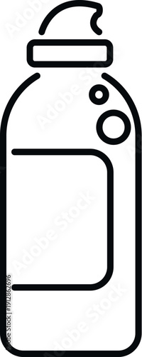 Shaving foam bottle delivering foam in a minimal line art style