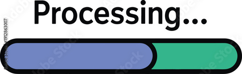 Digital Process Bar Showing Progress with Blue and Green Sections