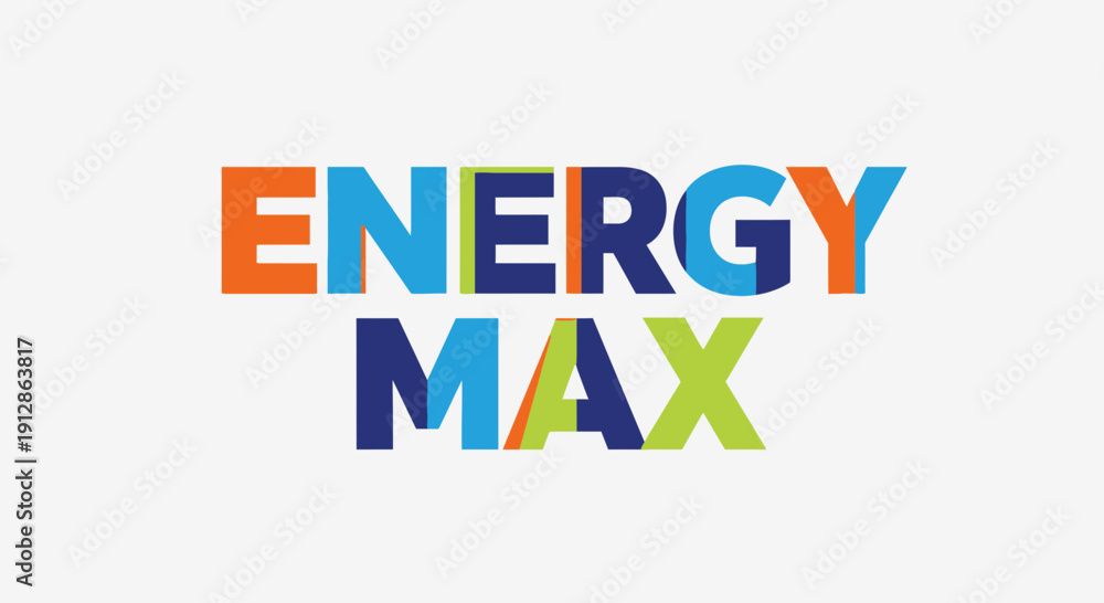 Fototapeta premium Energy Max Colorful Text Logo