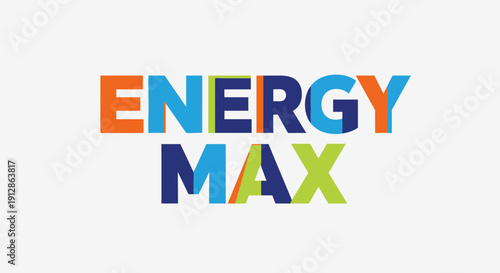Energy Max Colorful Text Logo