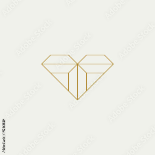 Heart shaped diamond line icon isolated on white. Luxury symbol suitable for fashion, jewelry, healthcare, cosmetics, spas and wellness related businesses.	
