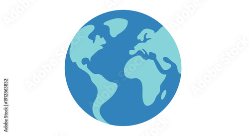 Flat Earth Globe Icon Vector Illustration