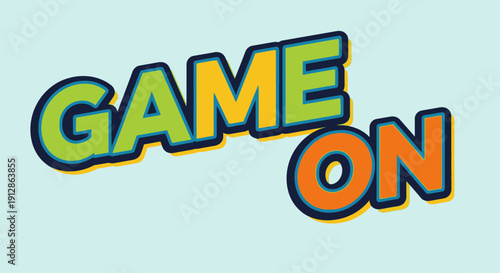 Game On Text - Fun Colorful Typography for Gaming and Entertainment