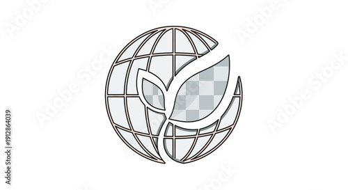 Globe with Growing Plant Icon - Eco-friendly Concept