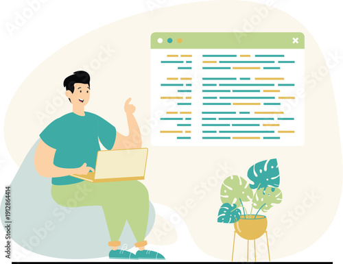 Modern Software Development and Web Engineering Illustration Set