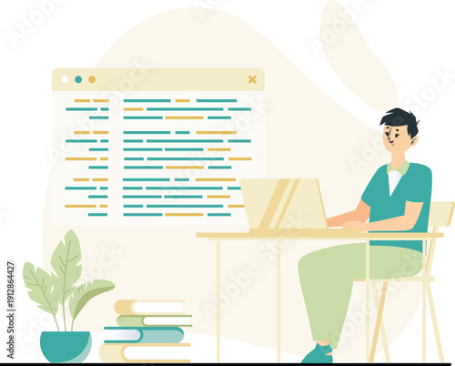 Modern Software Development and Web Engineering Illustration Set