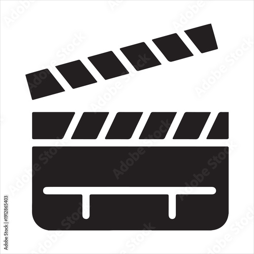 Classic movie film reel silhouette vector icon