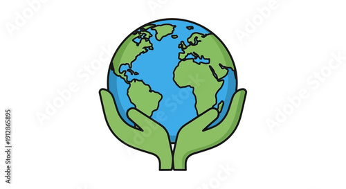 Hands Holding Planet Earth Globe - Global Care and Protection Concept