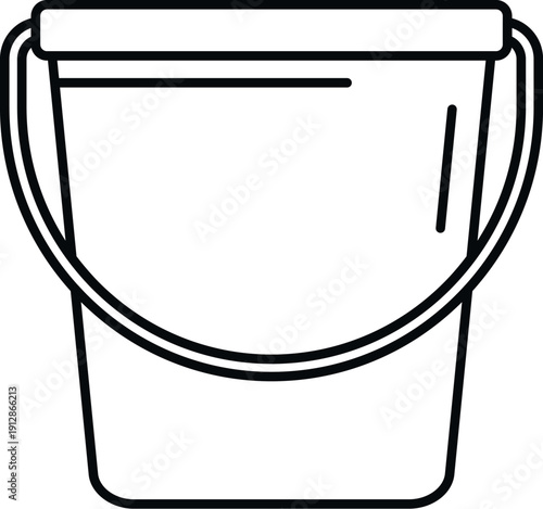 Cleaning bucket outline drawing representing household chores
