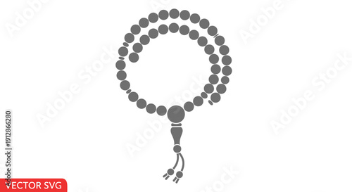Islamic Prayer Beads Icon Vector