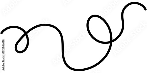 Abstract wavy black lines flow in organic curves across white background. Elegant squiggly pattern perfect for contemporary design, logos, and artistic compositions.