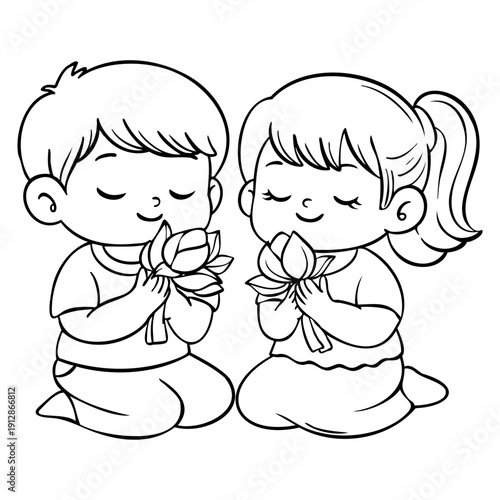Fotografía Children Praying Together