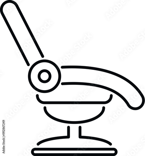 Gynecological chair portraying medical examination equipment for women's health