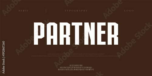 Partner, Creative digital abstract modern alphabet fontsand numbers. Typography electronic digital game music future creative urban font design concept. vector illustraion
