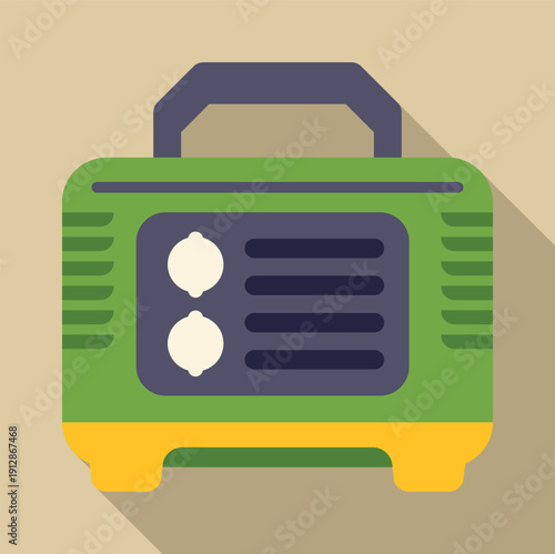 Green portable power generator providing electricity with a long shadow