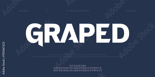 Graped, Creative digital minimal modern alphabet fonts. Typography minimalist urban digital fashion future creative logo font. vector illustration
