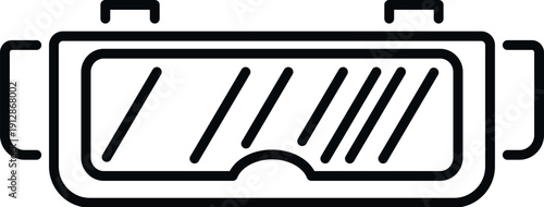 Safety goggles icon representing eye protection in a simple line art style