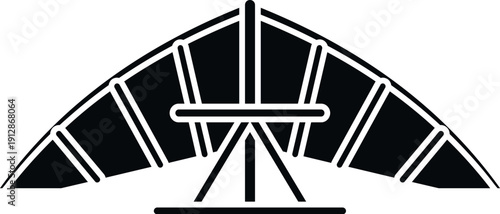 Hang glider silhouette representing air sport and extreme adventure