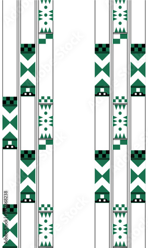 TRADITIONAL GEOMETRIC PATTERNS LIKE THIS ARE USUALLY APPLIED AS DECORATIVE RIBBONS ON TRADITIONAL CLOTHING AND WOVEN FABRICS