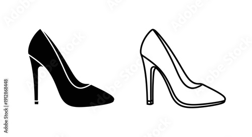 Elegant high heel shoes, stiletto heels, fashionable footwear, luxury design Vector
