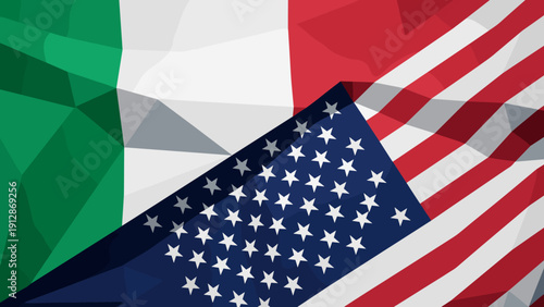 Abstract geometric flags of italy and united states
