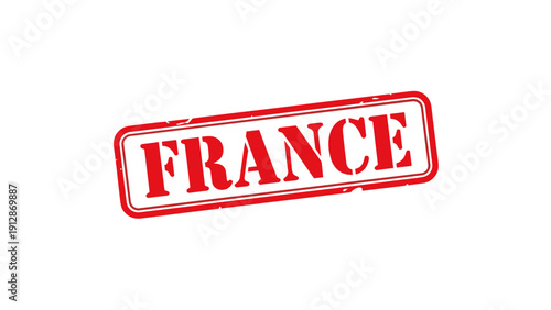 Bold grunge rubber stamp design with france text in red