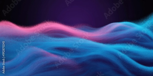 A vibrant abstract illustration of colorful waves on a dark background