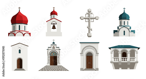 Collection of traditional eastern orthodox church elements