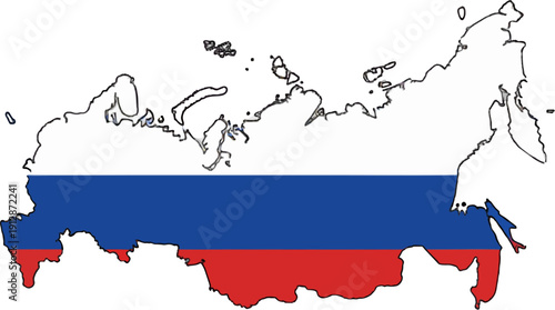 russia map with flag