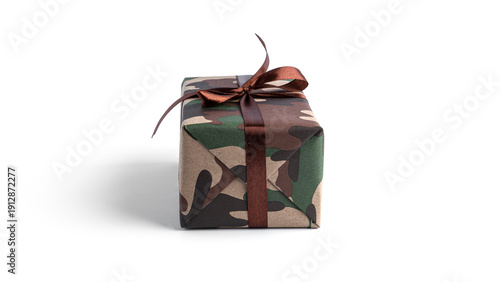 Obraz na plátně Camouflage gift box isolated. . High quality photo