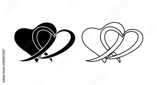 Elegant heart designs with arrow elements for romantic and love themes Vector