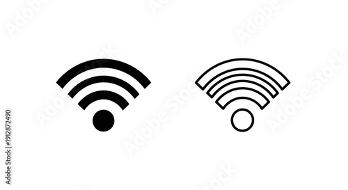 Modern wireless connection icons set, minimalist wifi symbols design Vector