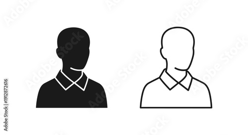 Two businessmen in formal attire, one black and one white, silhouette style Vector